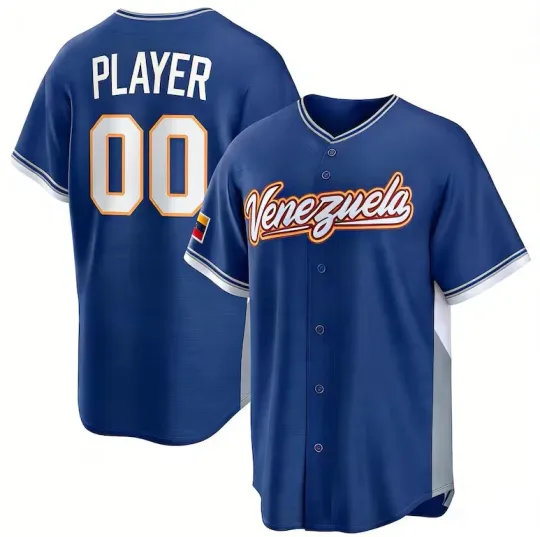 Discover Custom Venezuela Royal Baseball Jersey, 2026 WBCC Fan Apparel