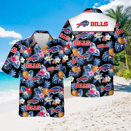 Discover Buffalo Bills Pineapple Paradise Floral Hawaiia, Gift For Fans, Gift For Friends
