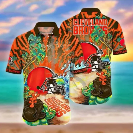 Discover Cleveland Browns Island Heat Hawaiian, Gift For Fans, Gift For Friends
