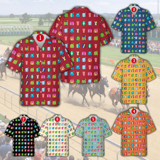 Discover Talk Derby To Me Jockey Uniform Kentucky Derby Churchill Downs Hawaiian Shirt, Derby Party Button Up Shirt For Men Women, Horse Racing Shirt