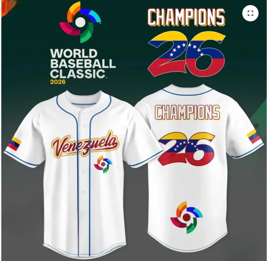 Discover Ve.n.e.z.u.e.la World Baseball Classic 2026 Champions Baseball Jersey