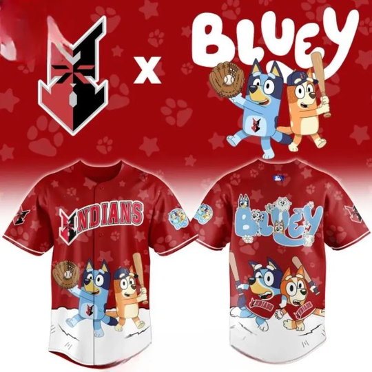 Indians x BlueyDad And Bingo Night 2026 Baseball Jersey