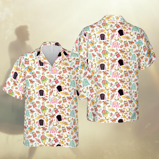Discover Kentucky Derby Day Shirt, Roses Horseshoe Mint Julep Hawaiian Shirt, Derby Day Churchill Downs Horse Racing Lover Gift