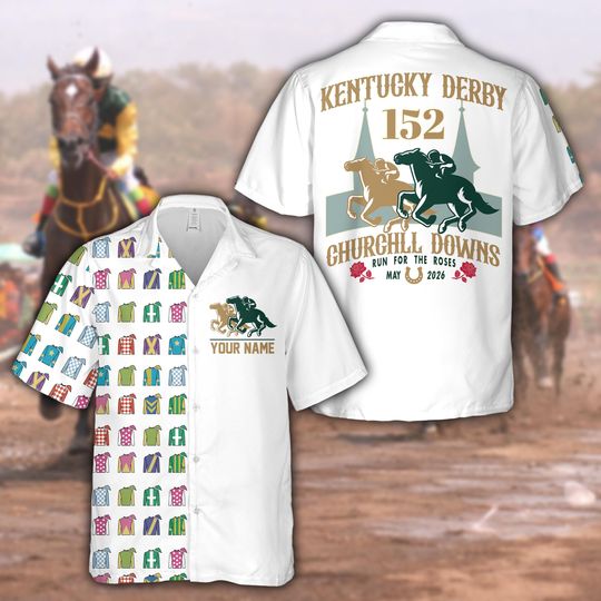 Discover Personalized Kentucky Derby Churchill Downs Hawaiian Shirt, Custom Talk Derby To Me Jockey Uniform Derby Party Button Up Shirt For Men Women
