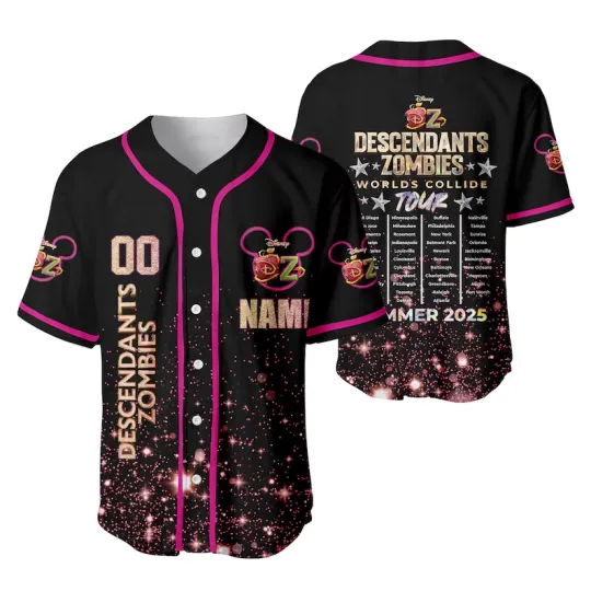 Discover Personalization Descendants Zombies Worlds Collide Tour 2025 Baseball Jersey