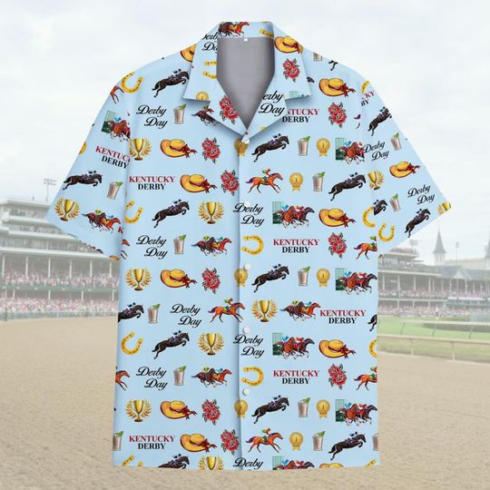 Discover Kentucky Derby Churchill Downs Hawaiian Shirt, Derby Day Horse Racing Button Up Shirt, Horse Racing Shirt, Racing Fan Gift