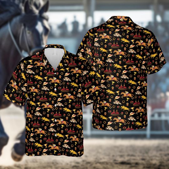 Discover Kentucky Derby Hawaiian Shirt, Churchill Downs Derby Day Outfit, Horse Racing Button Up Shirt, Derby Party Shirt, Horse Lover Gift