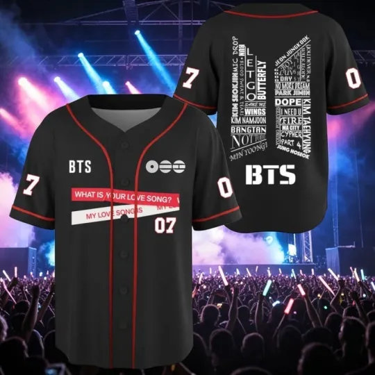 BTS What Is Your Love Songs Arirang World Tour Baseball Jersey