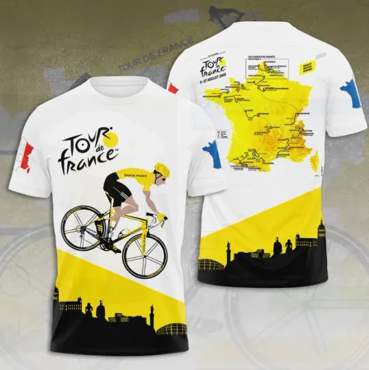 Discover Tour De France 2025 Racing 3D All Over Printed T-Shirt