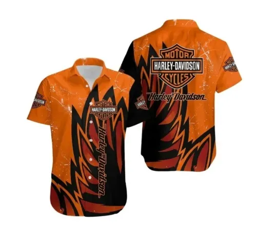 Discover Personalized Haarleyy Davidson Button Down Hawaiian Shirt