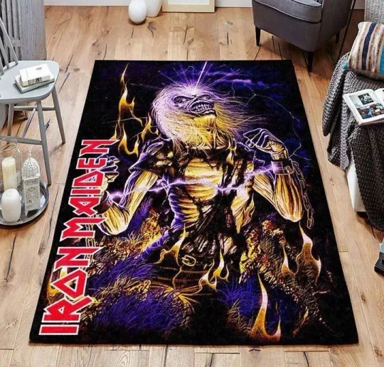 Discover Perfect gift Ideas, Iron Maiden Area Rug Music Premium Rectangle Rug