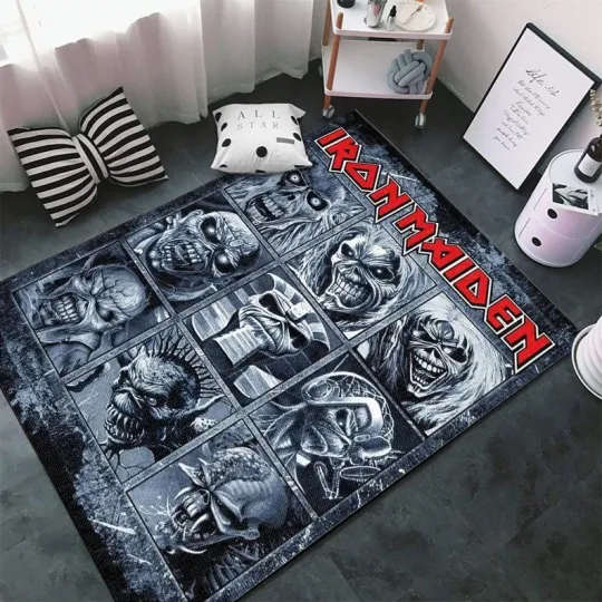 Discover Perfect gift for Fans, Iron Maiden Rock Music Area Rugs, Premium Rectangle Rug