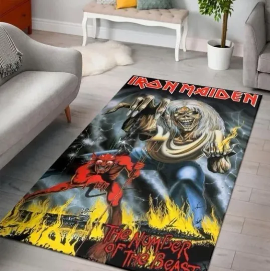 Discover Iron Maiden Area Rug Living Room Rug Home Decor Floor Decor