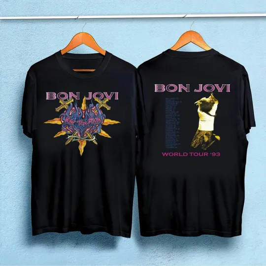 Discover Vintage 1993 Bon Jovi Keep The Faith World Tour T-Shirt