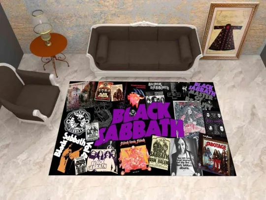 Discover Black Sabbath Rug, Musician Room Decor, Music Carpet, Heavy Metal Rug, Rock
