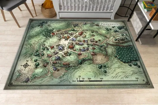 Discover Dungeons Dragons Rug, Phandalin Map, DND Map Rug, Game Map, Boys Room Decor,