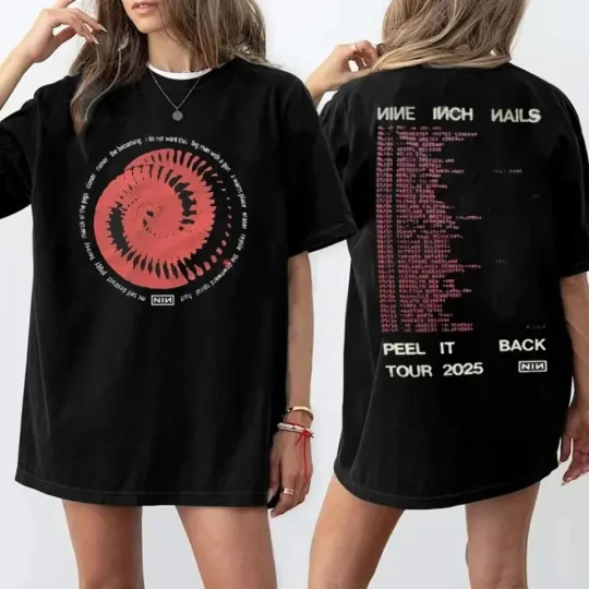 Discover Nine Inch Nails Tour Shirt 2025, NIN Red Spiral Shirt, NIN Peel It T-Shirt S-3XL