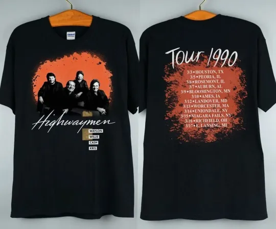 Discover Vintage 1990 Highwaymen Concert T-Shirt