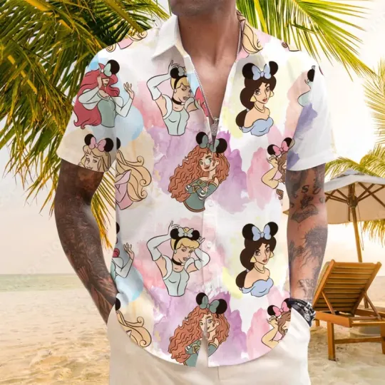 Discover Disney Princess Characters Summer Hawaiian Shirt