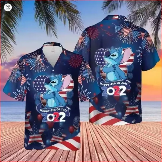 Discover Holiday Hawaiian Shirts Disney Miniso Stitch Disney Button Down