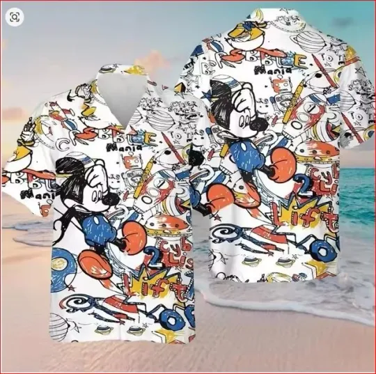 Discover Hawaiian Shirt Mickey Mouse Floral Halloween Disney Holiday Christmas