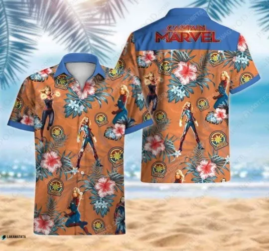 Floral Captain America Avengers Disney Christmas Holiday Unisex Hawaiian Shirt
