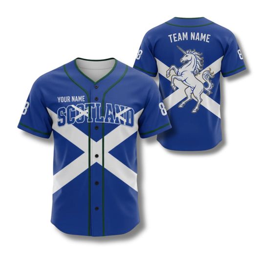 Discover Custom Scotland Baseball Jersey Personalized Name Number Team Softball Shirt