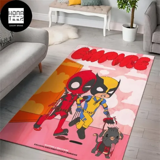 Discover Deadpool And Wolverine Luxury Rug New Cover Of Empire Magazine Pink Gifts