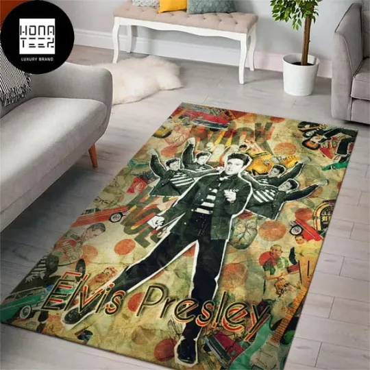 Discover Elvis Presley Rock N Roll With Sticker Rug