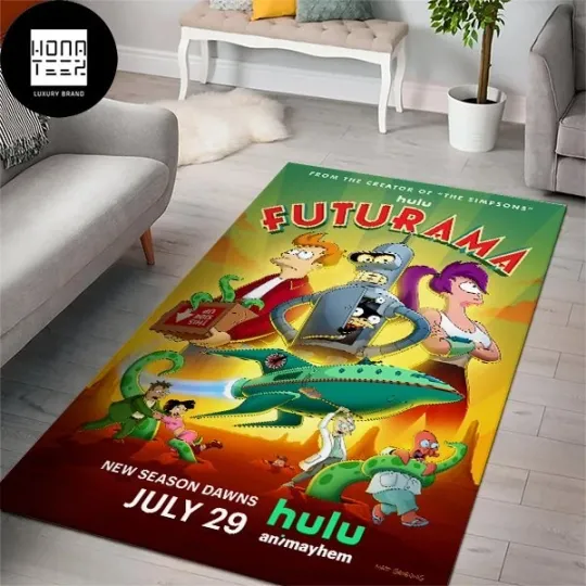 Discover FUTURAMA Season 12 Premieres July 29 on Hulu Fan Gifts Rug