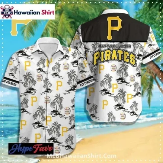 Discover White Tropical Beach Pittsburgh Baseball Team Piratess Hawaiian Shirt