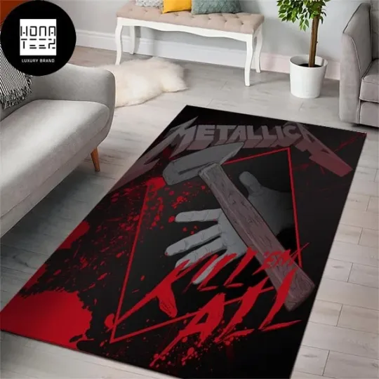 Discover Metalli.ca KillEm All A Hand With A Hammer Rug