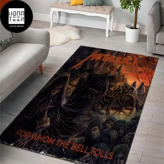 Discover Metallic.a For Whom The Bell Tolls Cart Of Skulls Rug