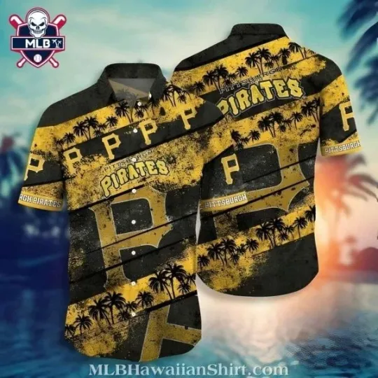 Discover Vintage Sunset Pittsburgh Baseball Team Piratess Hawaiian Shirt