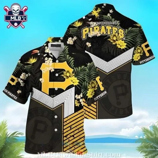 Discover Pittsburgh Baseball Team Piratess Geometric Tropics Hawaiian Shirt – Pattern Pla