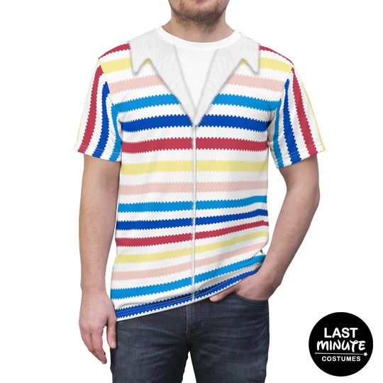 Discover Allan Colorful Striped Costume, Beach Rainbow Outfit, LGBTQ Pride Month Doll Shirt, Pink Doll Movie, Halloween Carnival, Fashion Men Cosplay