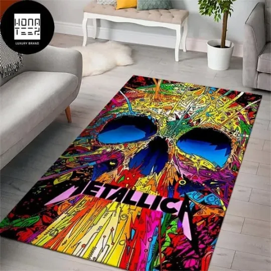 Discover Metallic.a Colorful Skull Rug