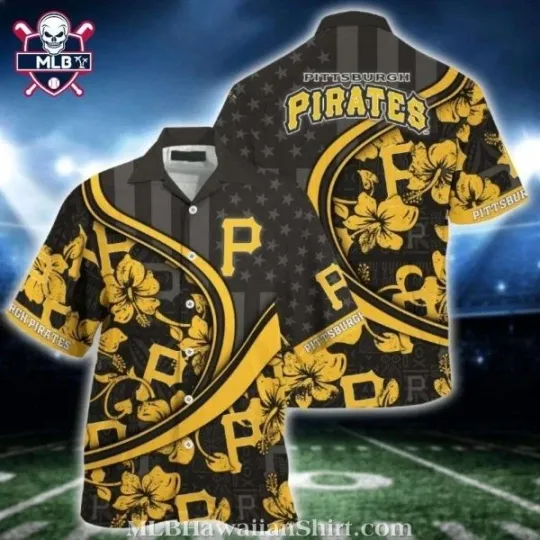 Discover Pittsburgh Baseball Team Piratess Golden Swirls Hawaiian Shirt – Starry Field