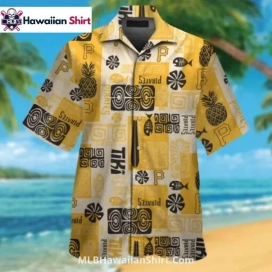 Discover Island Symbols Patchwork Pittsburgh Baseball Team Piratess Aloha Shirt
