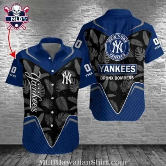 Discover New York Baseball Team Yankeess Aloha Shirt With Tropical Palm And Bronx Bombers