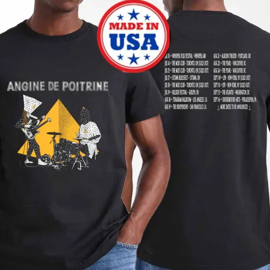 Discover Angine De Poitrine 2026 North American Tour Dates Unisex Double Sided T-Shirt