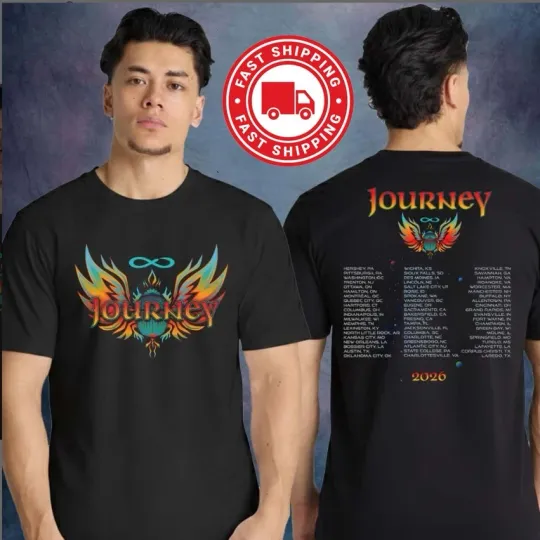 Discover Journey 2026 Final Frontier Tour T-Shirt 2-Sided Tour Dates Concert Merch