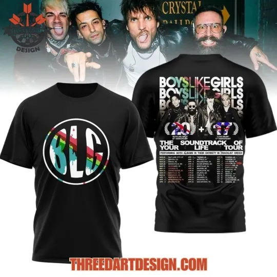 Discover Boys Like Girls The Soundtrack Of Your Life Tour 2026 3D Shirt Polyester CS547