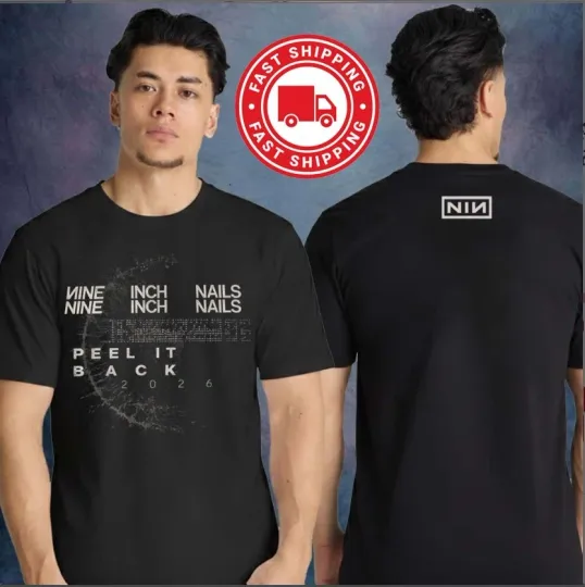 Discover Nine Inch Nails 2026 Peel It Back Tour T-Shirt Black 2-Sided Tour Dates