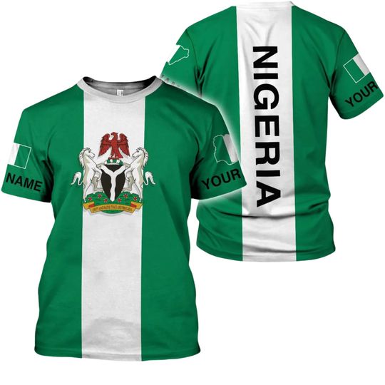 Discover Personalized Nigeria Jersey Shirt, Custom Name Nigeria T Shirt, Green White Flag Sports Tee, Naija Pride Gift