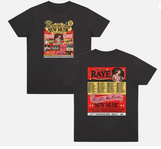 Discover RAYE Tour 2026 New Music Concert Tour T-Shirt