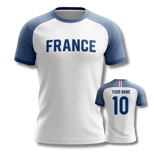 Discover Personalized France Soccer Jersey with Name and Number, Custom French Football T-Shirt