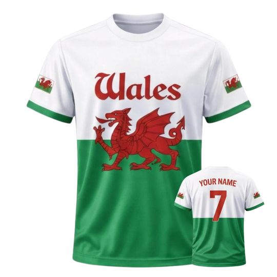 Discover Wales Dragon Soccer Fan T-Shirt, Red Dragon Flag Football Tee, Unisex Supporter Jersey Top, Match Day Stadium Wear
