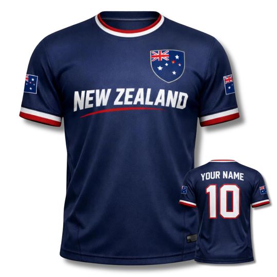 Discover New Zealand Soccer Jersey 3D Fan Shirt, Personalized Name & Number, Unisex Football T-Shirt, NZ Flag Design