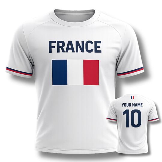 Discover Custom France Soccer Jersey with Name and Number, Personalized Football Shirt for Fans
